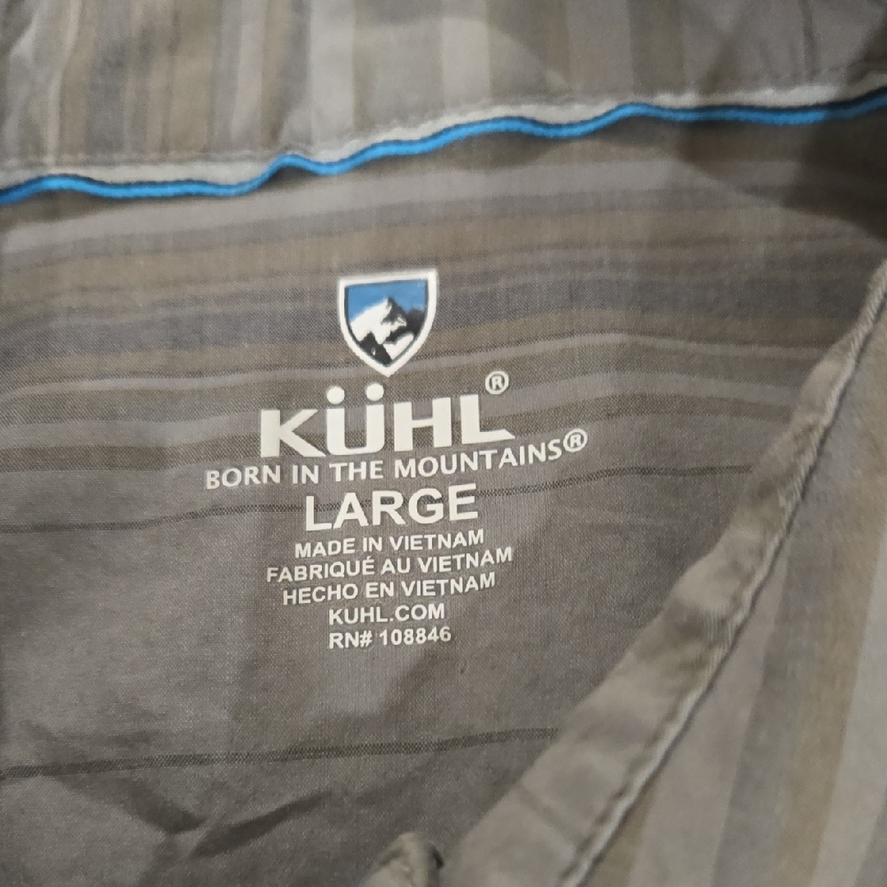 Kuhl Gray and Brown Striped Men's Shirt - Picture 6 of 15